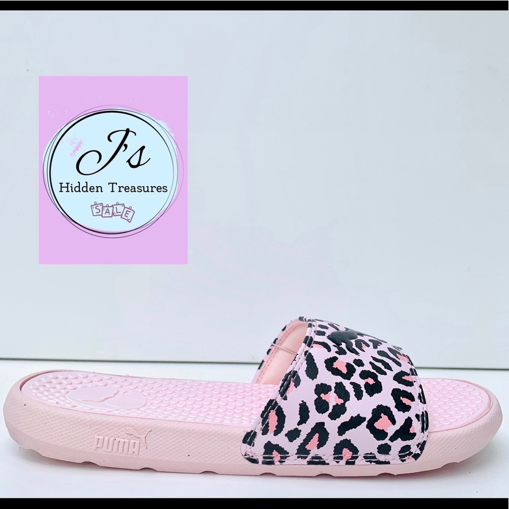 PUMA Cool Cat Women Cheetah Print Rose/Blk Slides